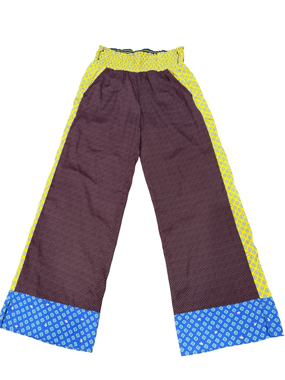 ✨ Aerie Boho Silky Wide Leg Lounge Pants Multi Print Size M No Belt - Picture 3 of 11